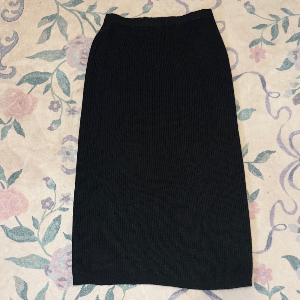 NWT Vintage Chance Encounters Long Black Acrylic Knit Skirt